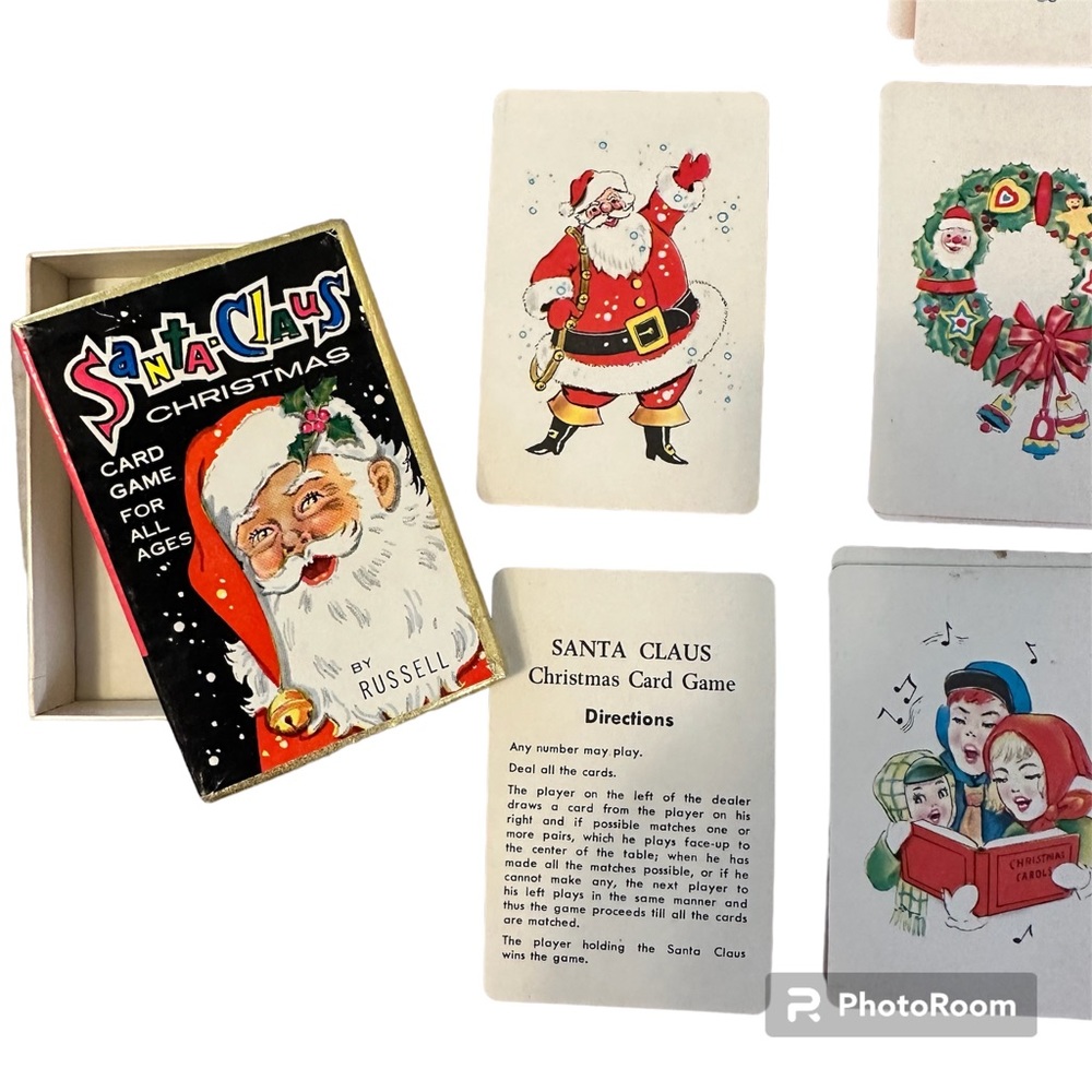 Vintage Santa Claus Christmas Card Game